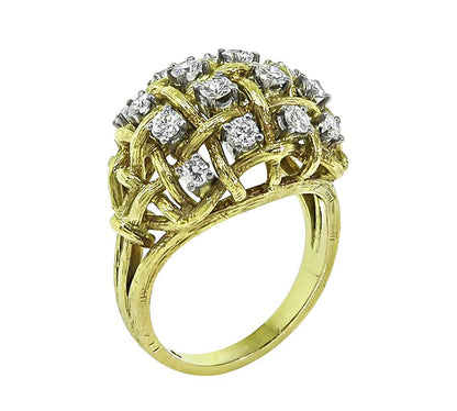 Estate 1.25ct Diamond 18k Yellow Gold Ring