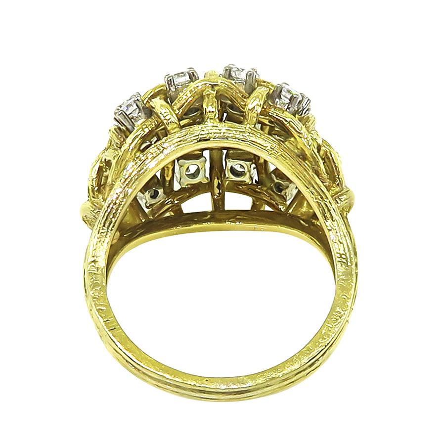 Estate 1.25ct Diamond 18k Yellow Gold Ring