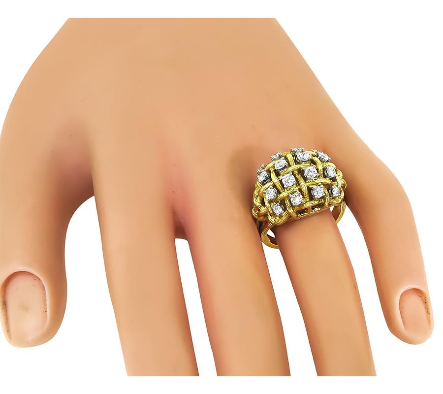 Estate 1.25ct Diamond 18k Yellow Gold Ring