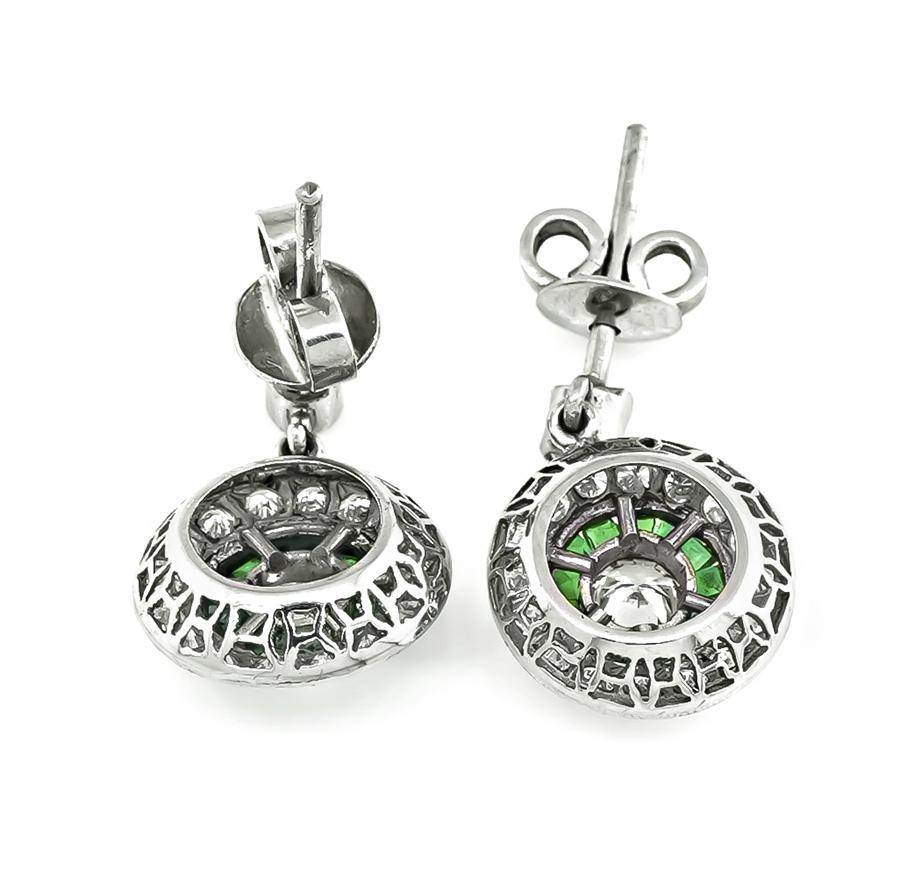 1.65ct Diamond Emerald Earrings