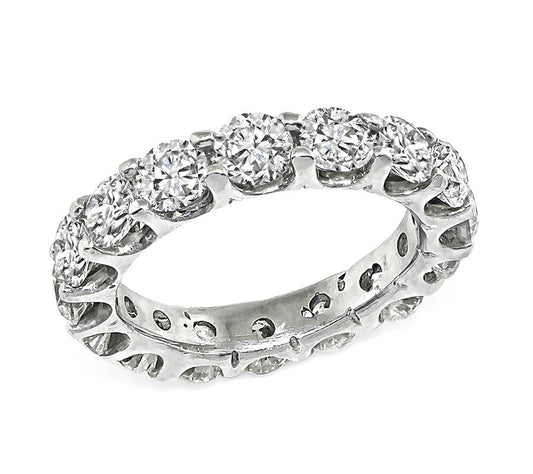 Estate 4.50ct Diamond 14k White Gold Eternity Wedding Band