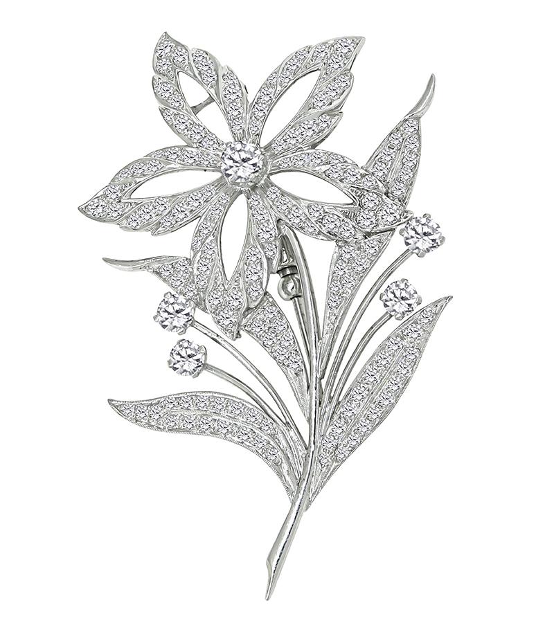 3.75ct Diamond Flower Pin