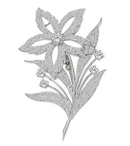 3.75ct Diamond Flower Pin