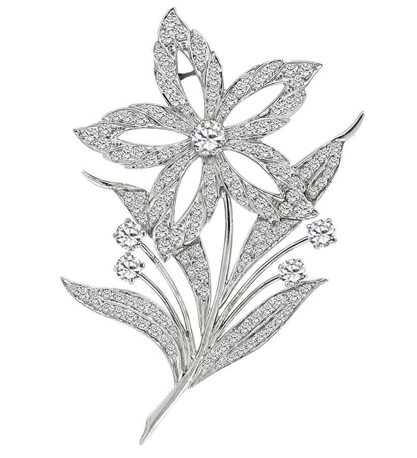 3.75ct Diamond Flower Pin
