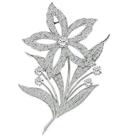 3.75ct Diamond Flower Pin