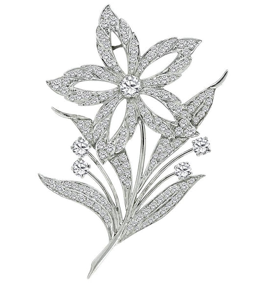 3.75ct Diamond Flower Pin