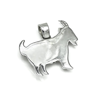 Estate 2.75ct Diamond 14k White Gold GOAT Pendant
