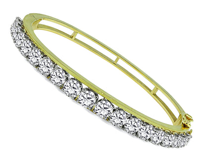 Estate 7.00ct Diamond Gold Bangle