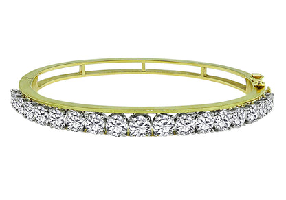 Estate 7.00ct Diamond Gold Bangle