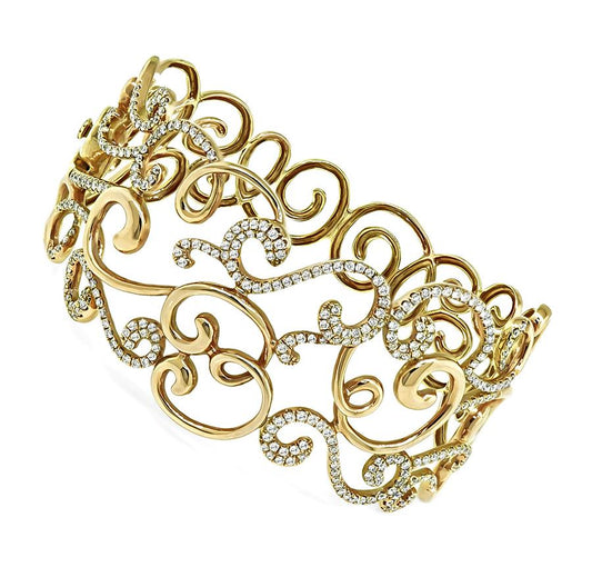 Estate 3.00ct Diamond Gold Bangle