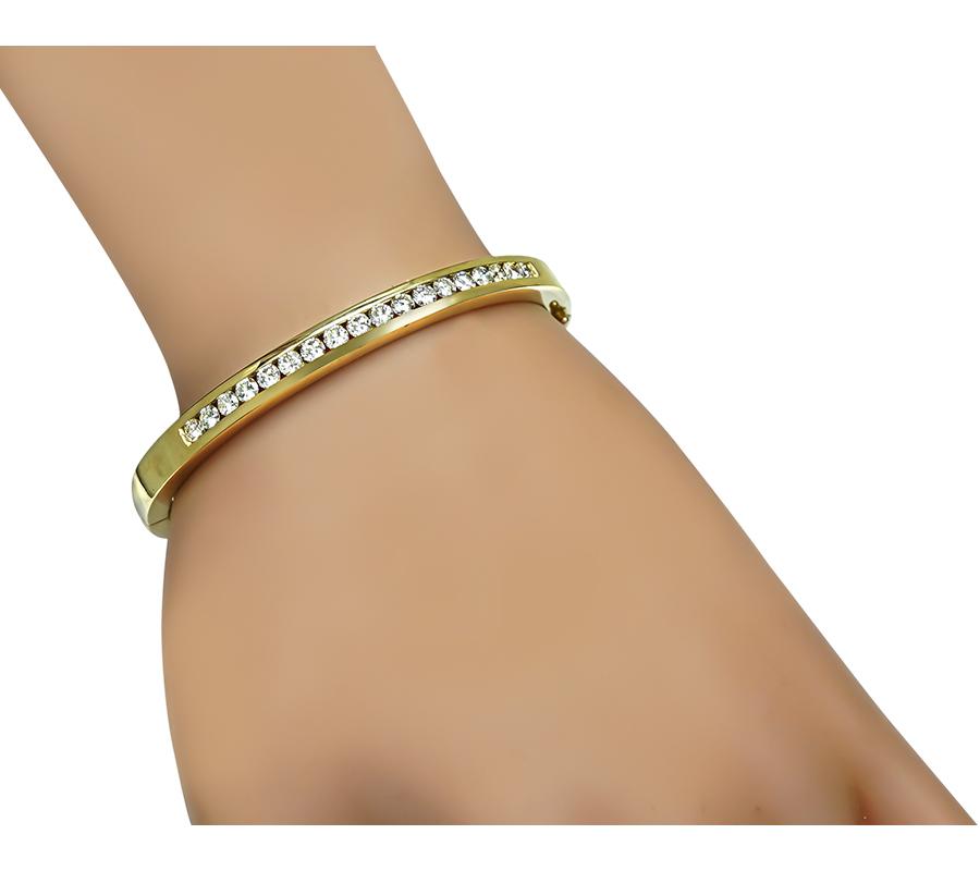 Estate 1.80ct Diamond Gold Bangle