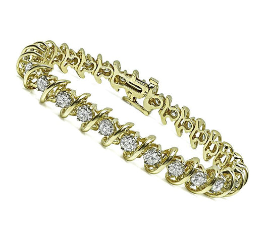 Estate 7.50ct Diamond Gold Bracelet