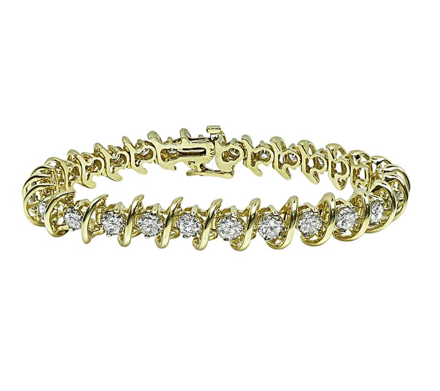 Estate 7.50ct Diamond Gold Bracelet