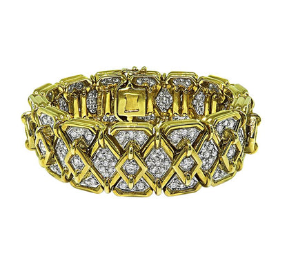 Estate 9.00ct Diamond 18k Yellow and White Gold Bracelet