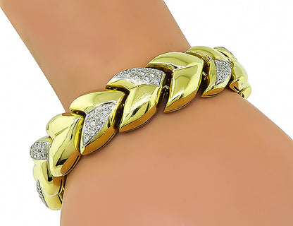 Estate 3.50ct Diamond Gold Bracelet