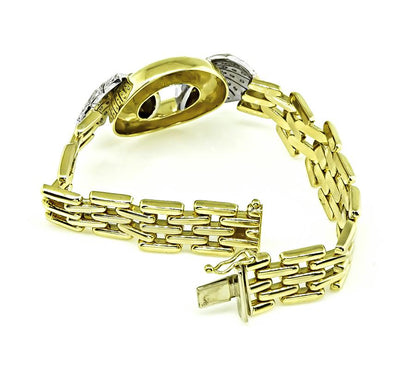 Estate 1.80ct Diamond Two Tone Gold Bracelet