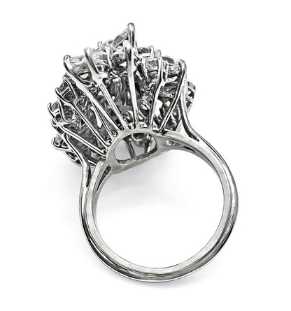 Estate 5.00ct Diamond 18k White Gold Cocktail Ring