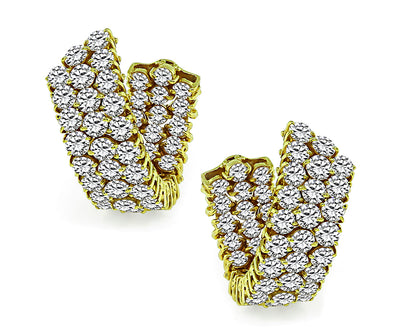 Estate 9.46ct Diamond Gold Earrings