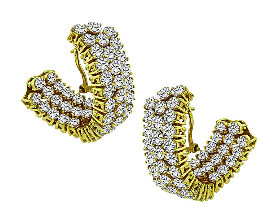 Estate 9.46ct Diamond Gold Earrings