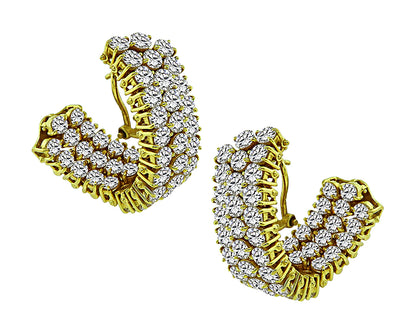 Estate 9.46ct Diamond Gold Earrings