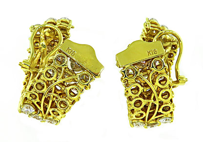 Estate 9.46ct Diamond Gold Earrings