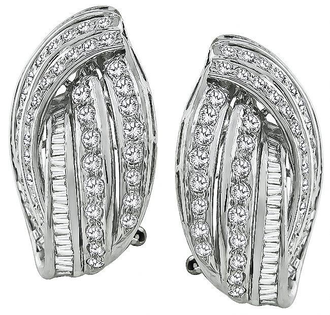 Estate 4.50ct Diamond Gold Earrings