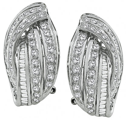 Estate 4.50ct Diamond Gold Earrings