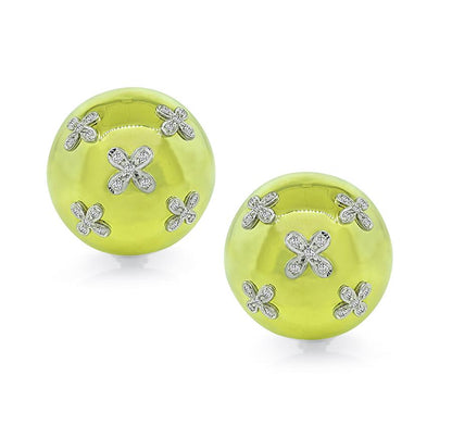 Estate 0.50ct Diamond 18k Yellow and White Gold Earrings