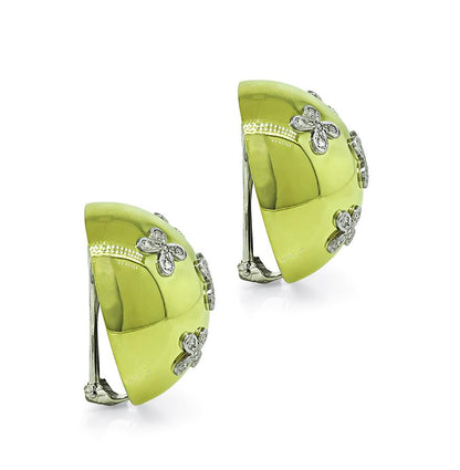 Estate 0.50ct Diamond 18k Yellow and White Gold Earrings