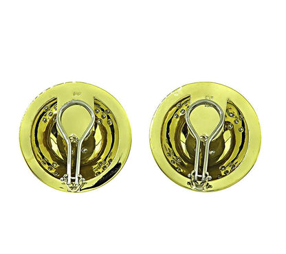Estate 0.50ct Diamond 18k Yellow and White Gold Earrings