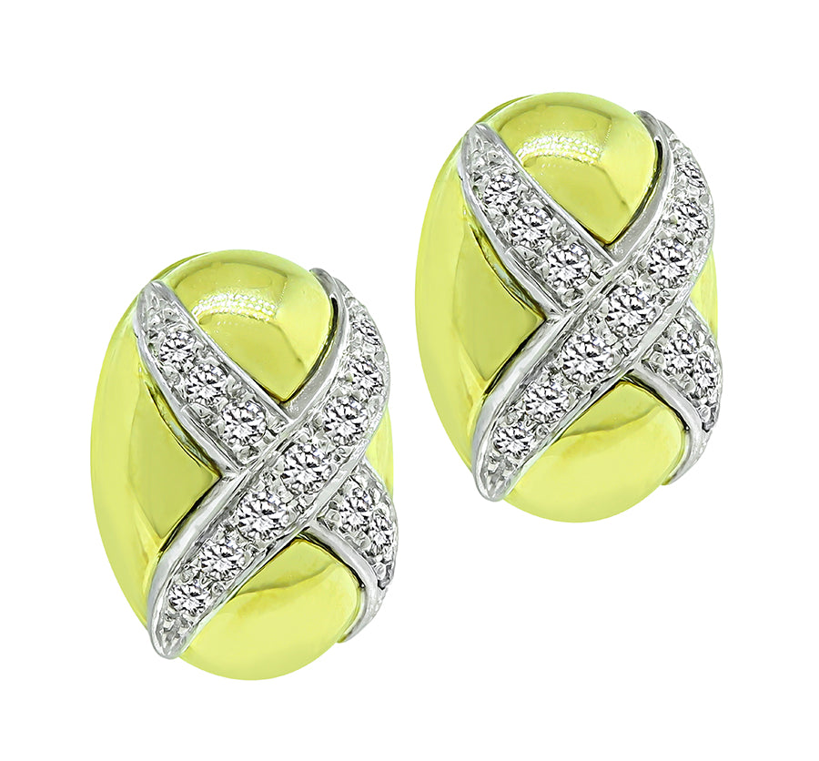 Estate 1.30ct Diamond Gold Earrings