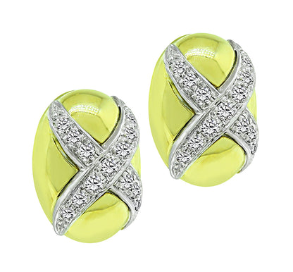 Estate 1.30ct Diamond Gold Earrings