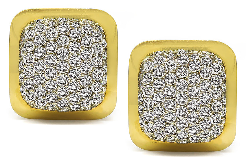 Estate 6.00ct Diamond Gold Earrings