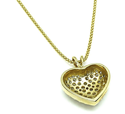 Estate 3.00ct Diamond Heart Pendant Necklace
