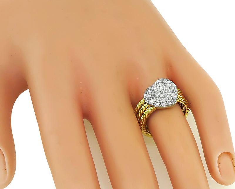 Estate 0.75ct Diamond Heart Ring