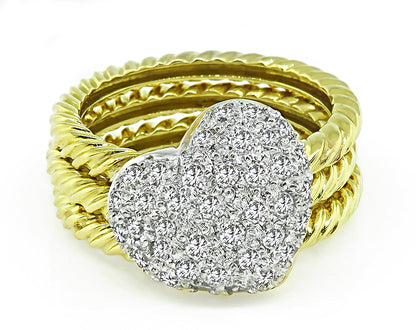 Estate 0.75ct Diamond Heart Ring