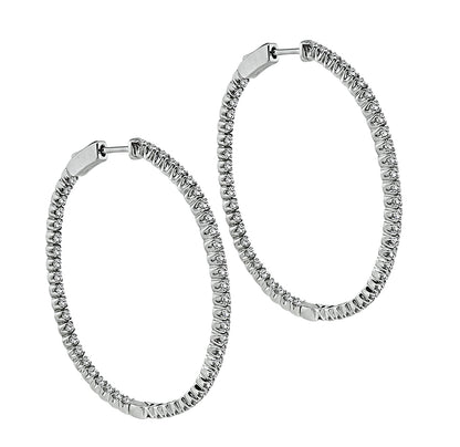 Estate 3.00ct Diamond Hoops Earrings