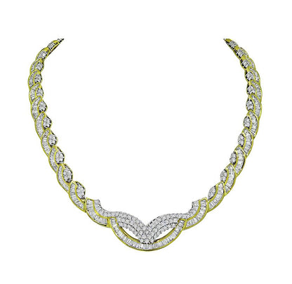 Estate 35.00ct Diamond Platinum and 18k Yellow Gold Necklace