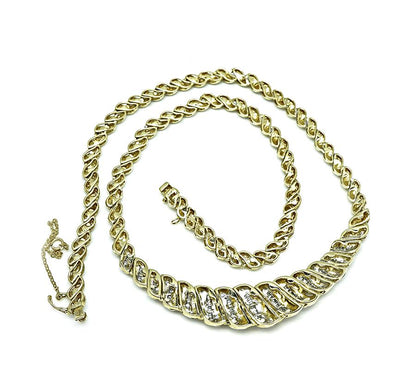 Estate 1.50ct Diamond 14k Yellow and White Gold Necklace