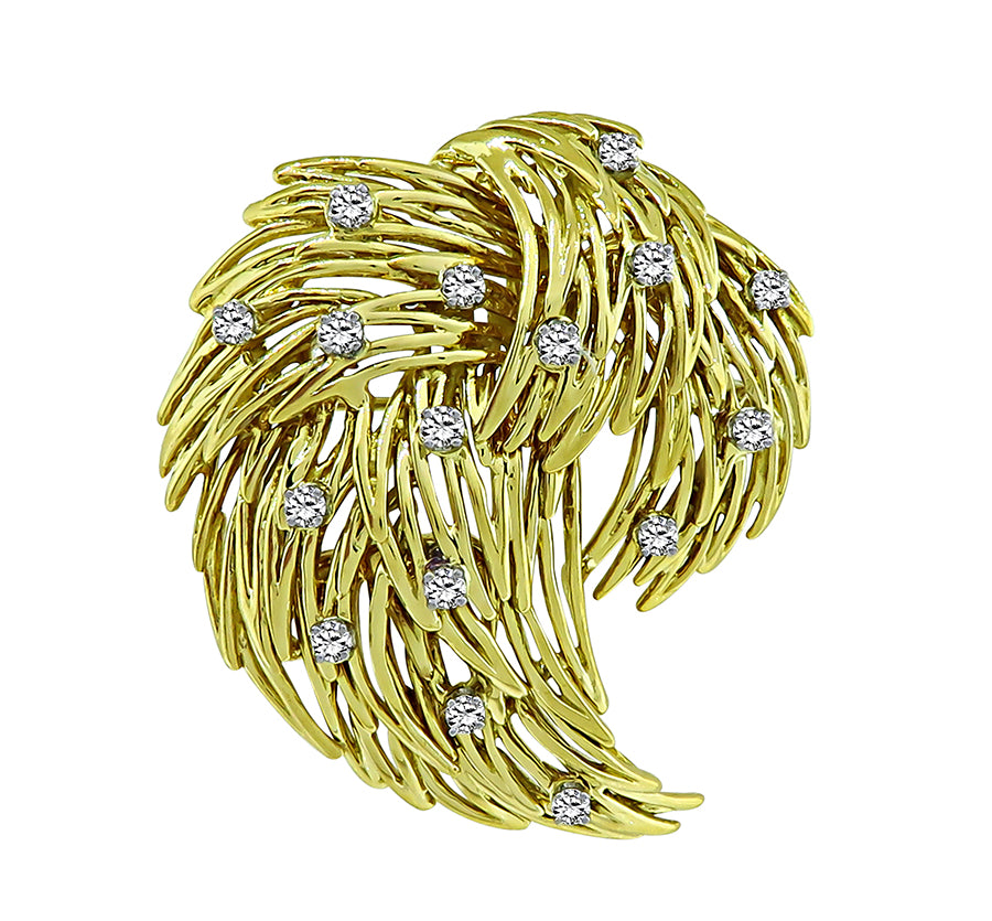 Estate 0.50ct Diamond Gold Pin