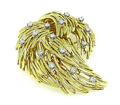 Estate 0.50ct Diamond Gold Pin
