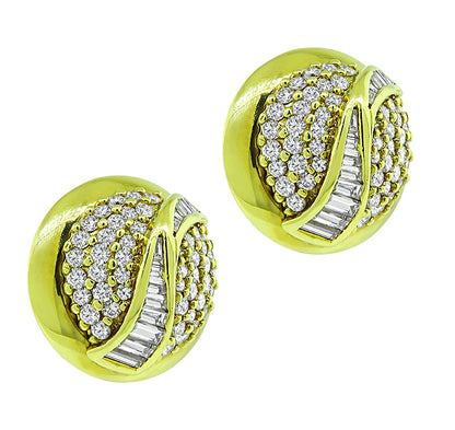 Estate 4.50ct Diamond Gold Earrings