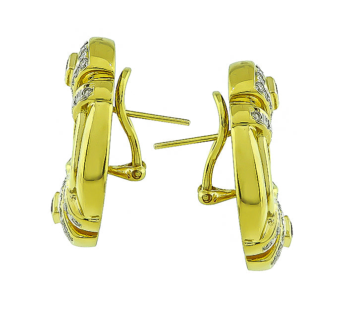 Estate Diamond Ruby Gold Earrings