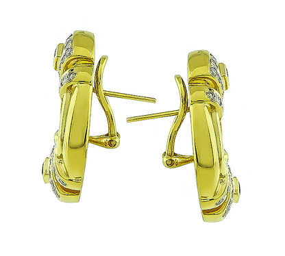 Estate Diamond Ruby Gold Earrings