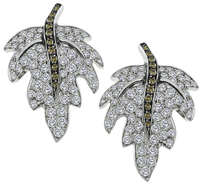 Estate 5.00ct Diamond Maple Earrings