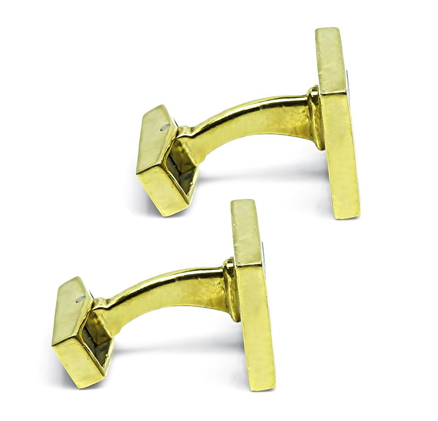 Estate 1.60ct Diamond Onyx Gold Cufflinks