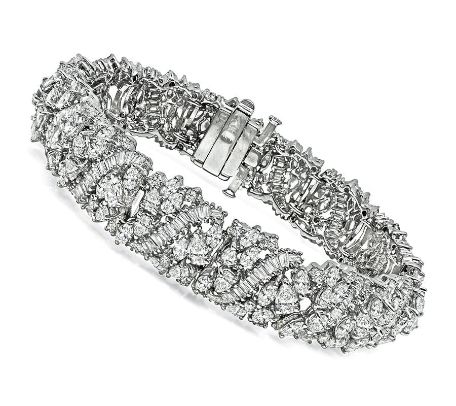 Estate 13.00ct Diamond Platinum Bracelet