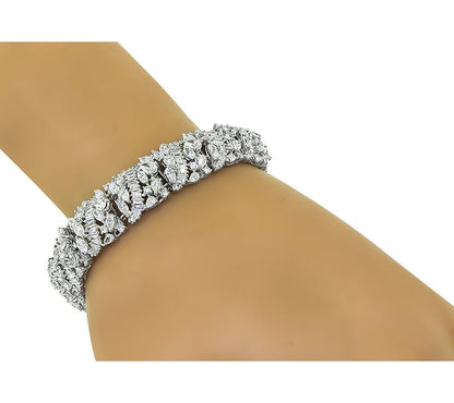 Estate 13.00ct Diamond Platinum Bracelet