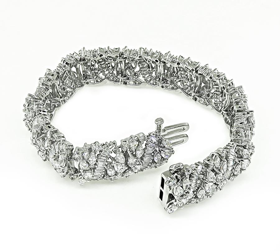 Estate 13.00ct Diamond Platinum Bracelet