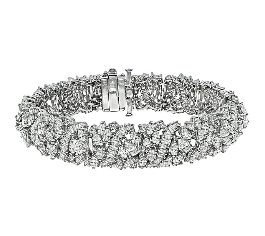 Estate 13.00ct Diamond Platinum Bracelet